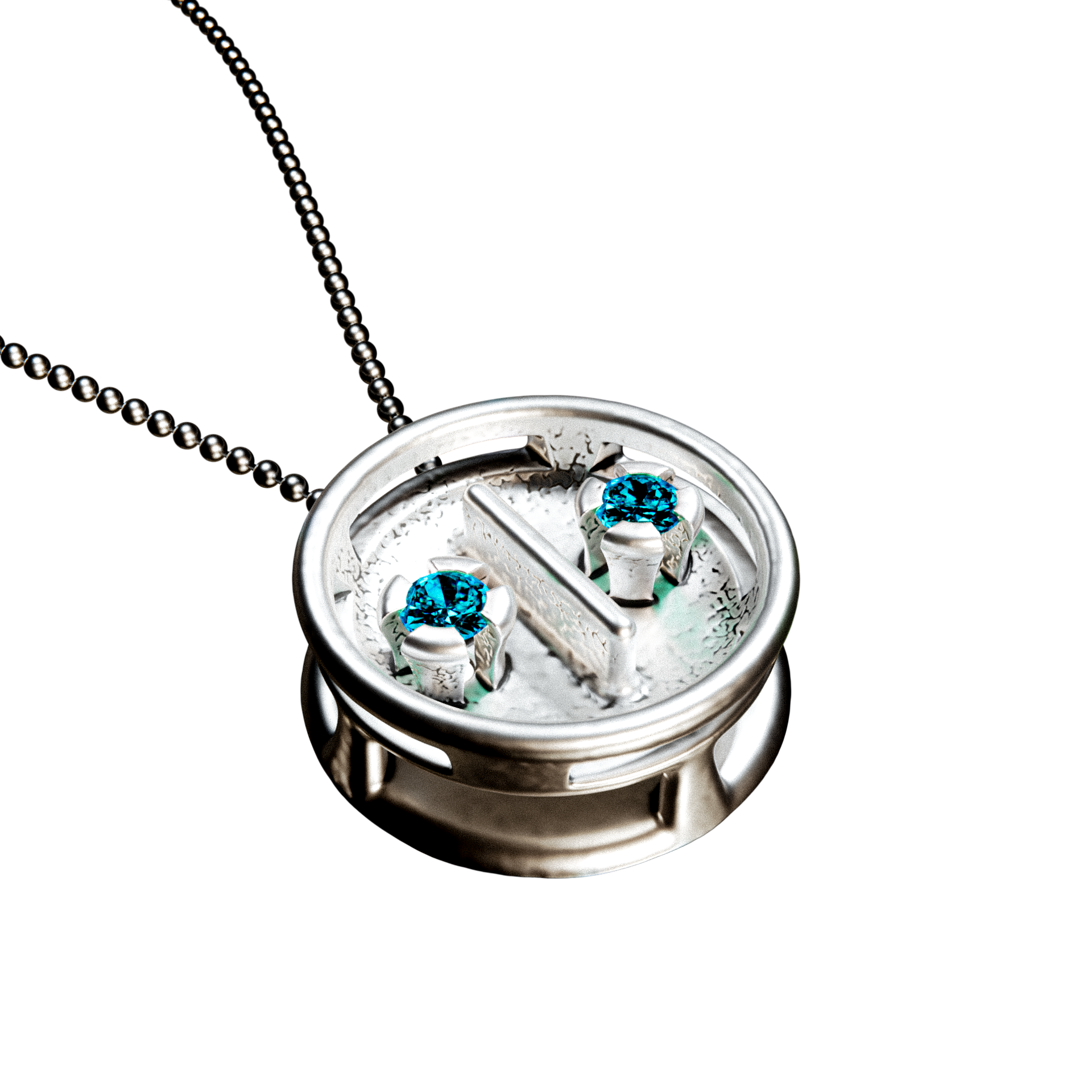 Colar "Daruma" Tópazio Swiss Blue